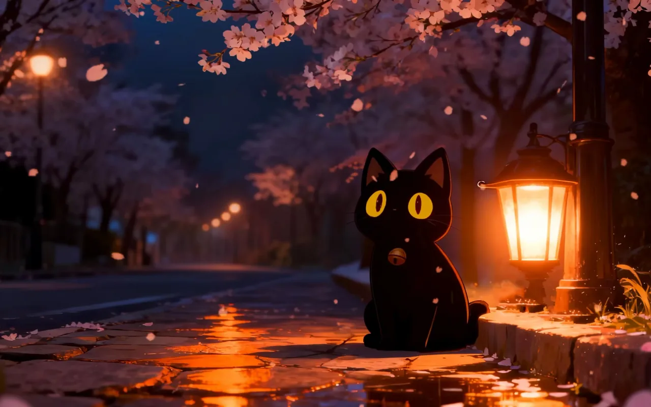 Peaceful Spring Night Walk live wallpaper preview
