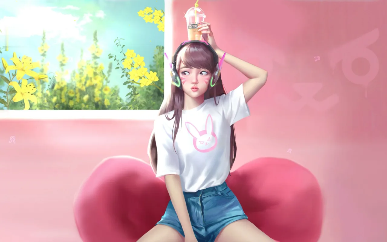 Overwatch - Ice Coffee Dva live wallpaper preview