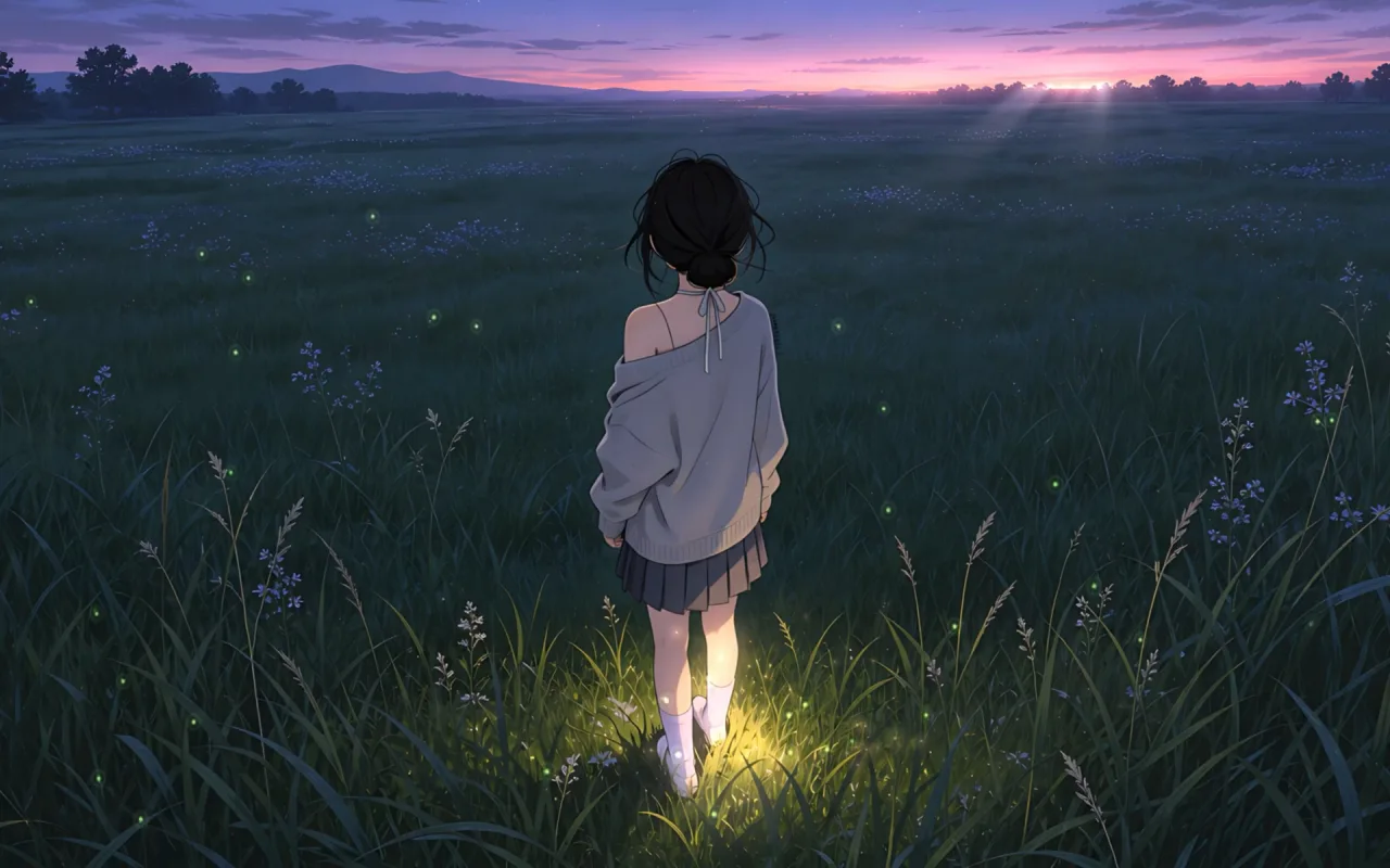 Reze Fireflies Field live wallpaper preview