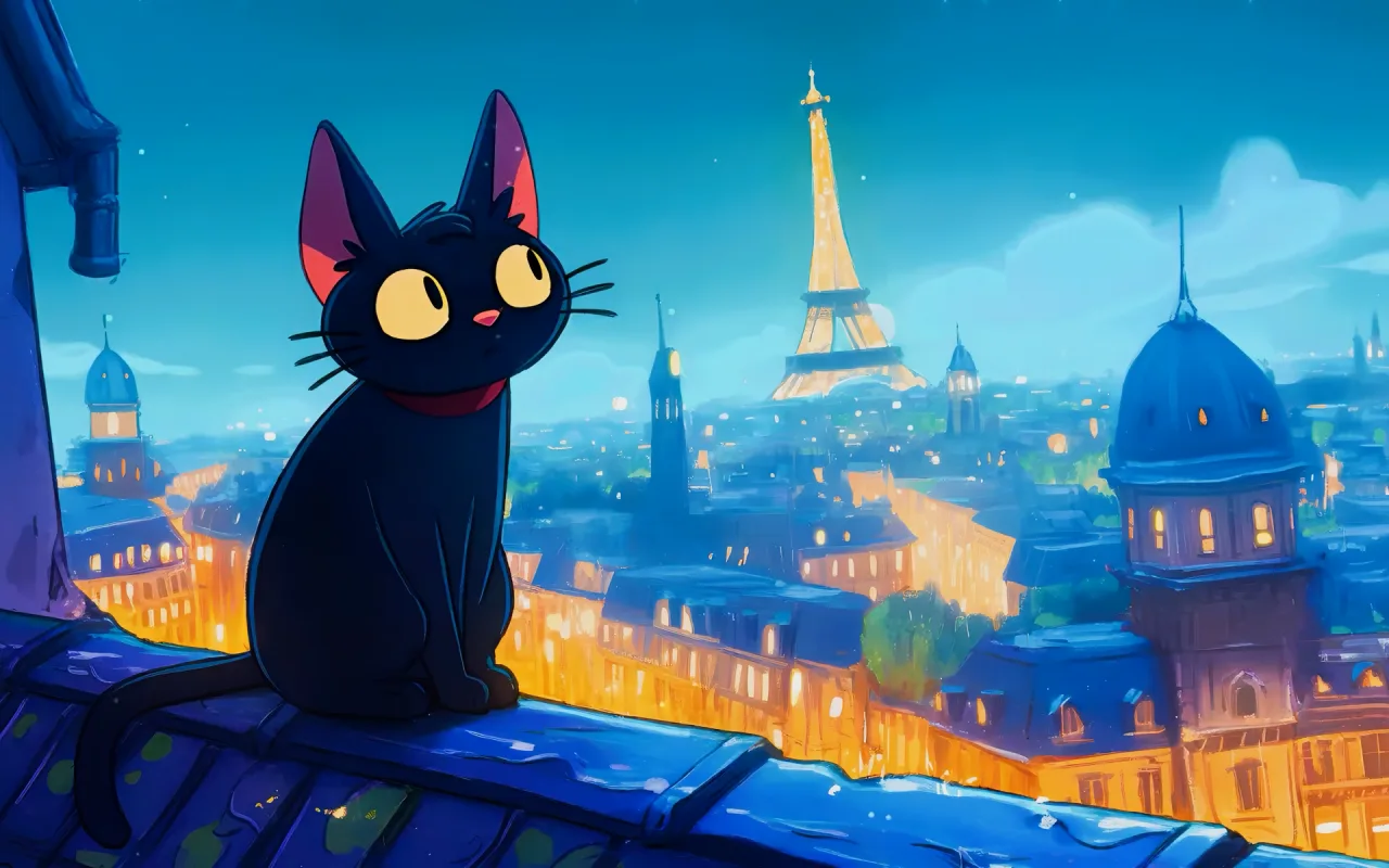 Cat in Paris live wallpaper preview