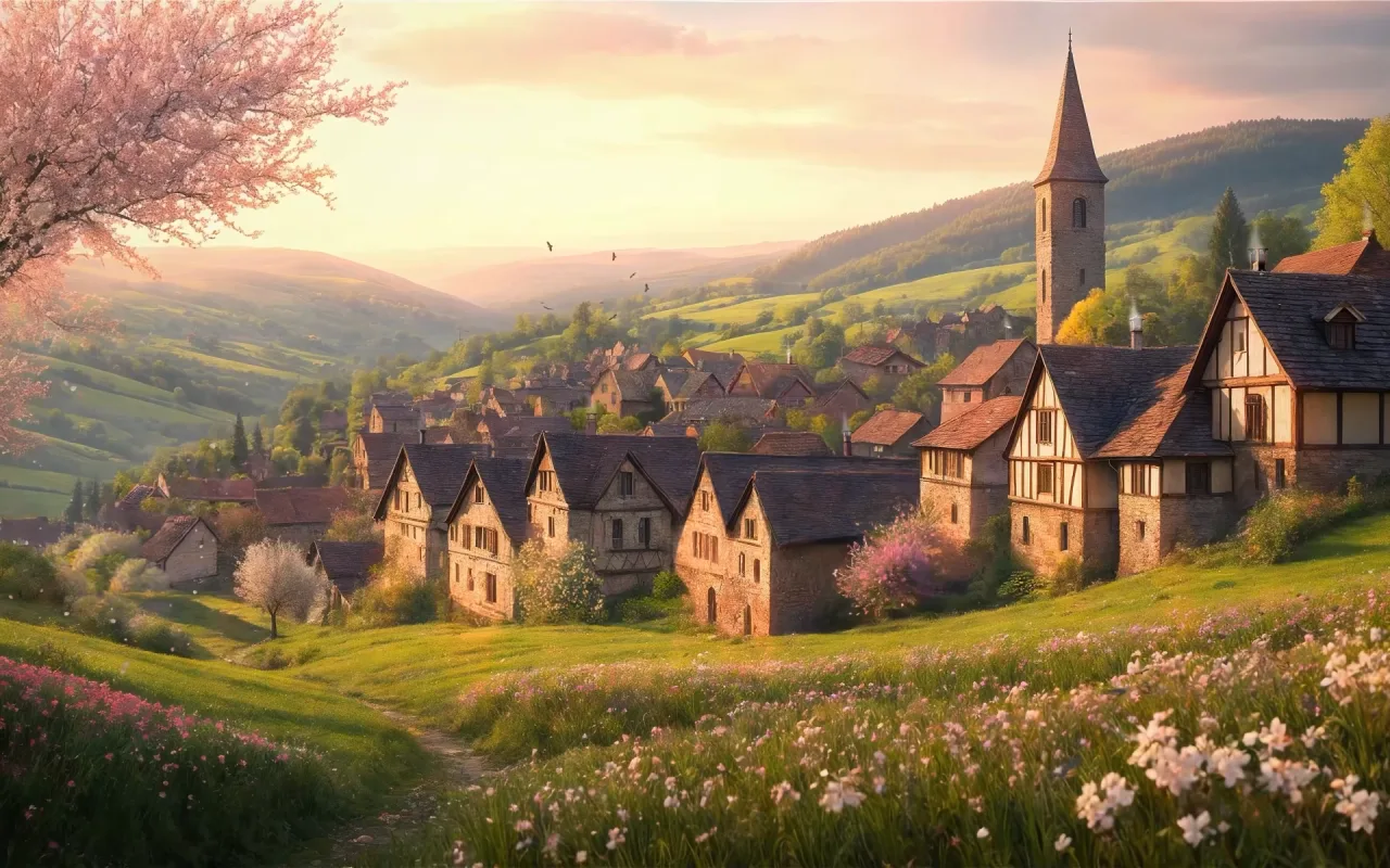 Serene Village live wallpaper preview