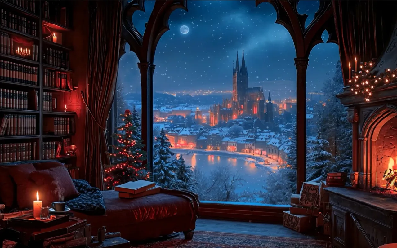 Cozy Winter Study Room live wallpaper preview