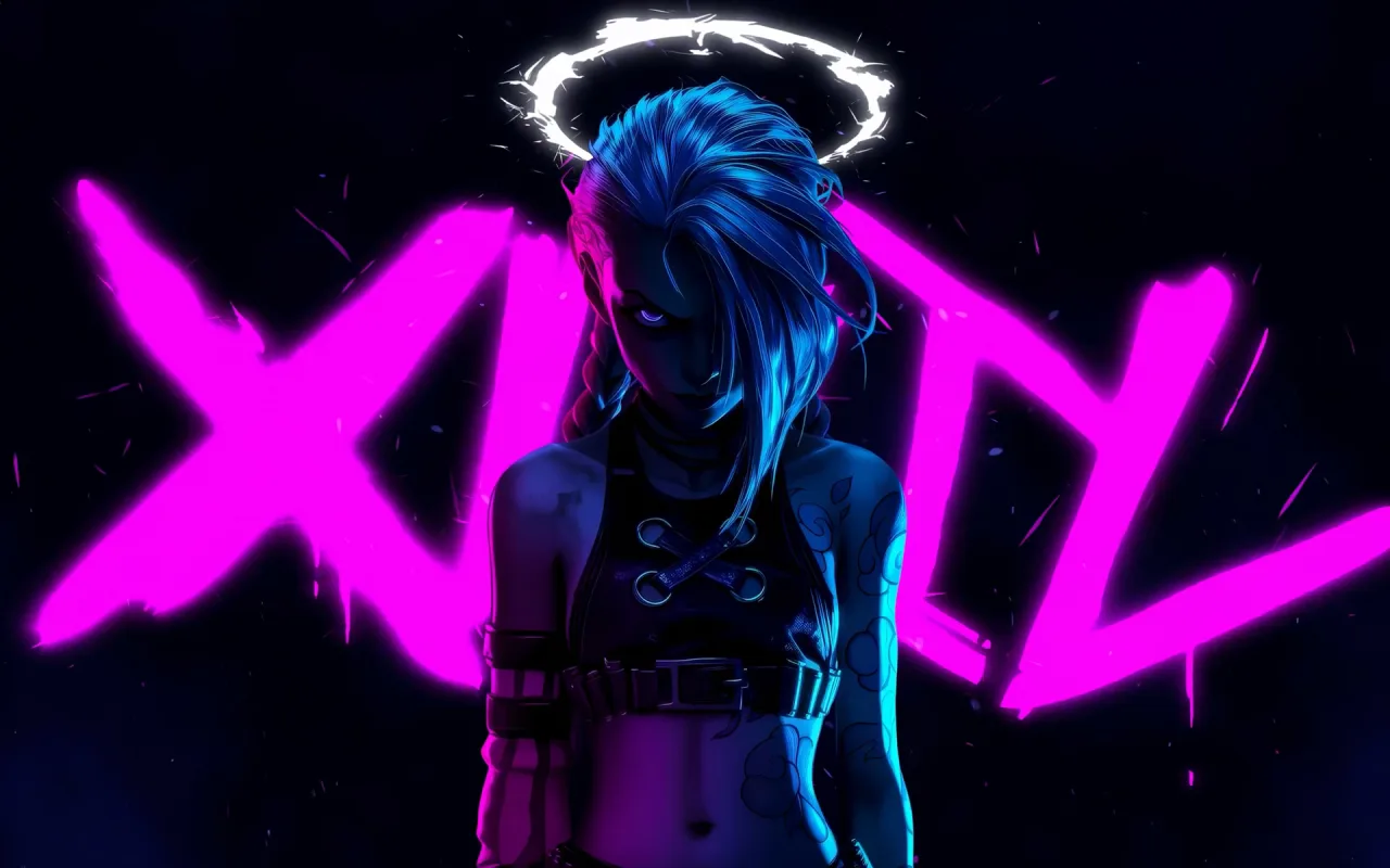 Jinx Neon Glow Arcane live wallpaper preview