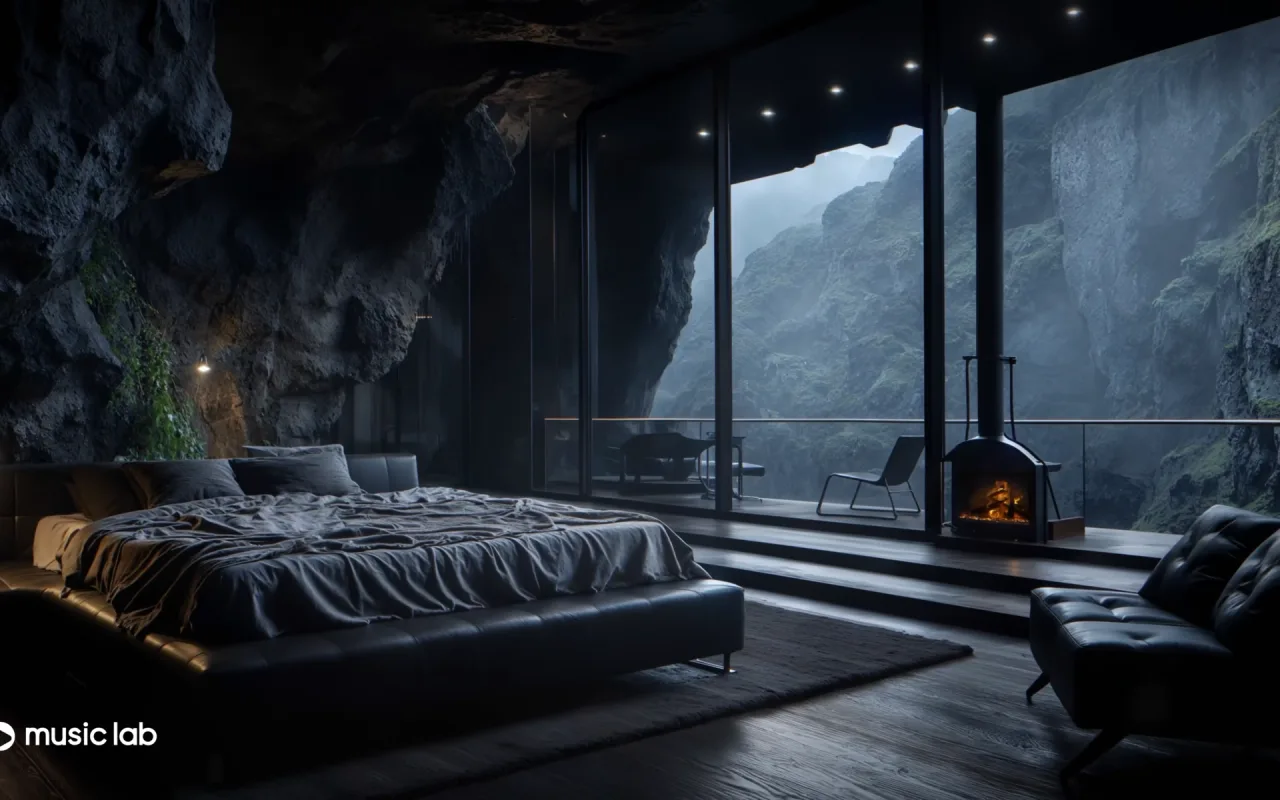 MusicLab - Waterfall Cave Bedroom live wallpaper preview
