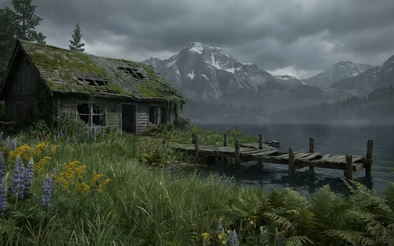 The Last Of Us: Abandoned Lakeside Cabin live wallpaper preview