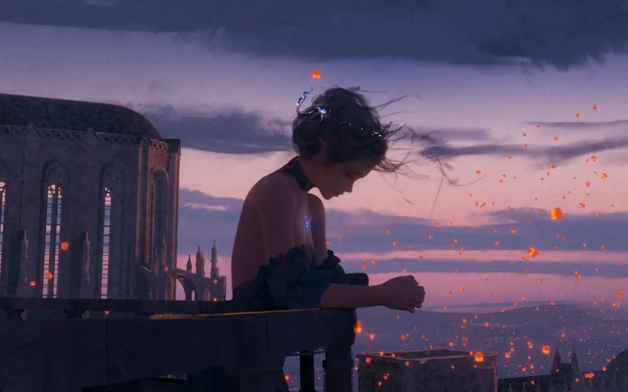 Balcony Girl live wallpaper preview