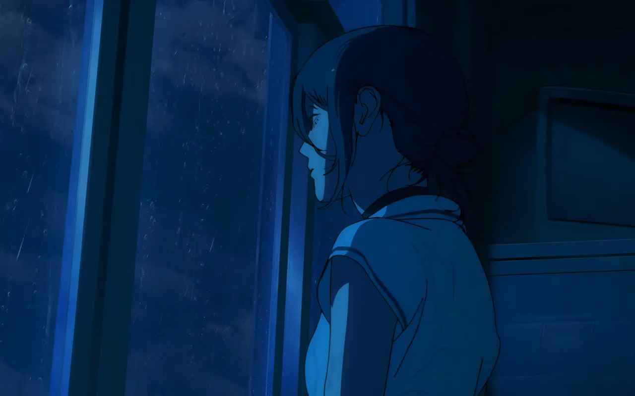 Reze Staring Into The Rain live wallpaper preview