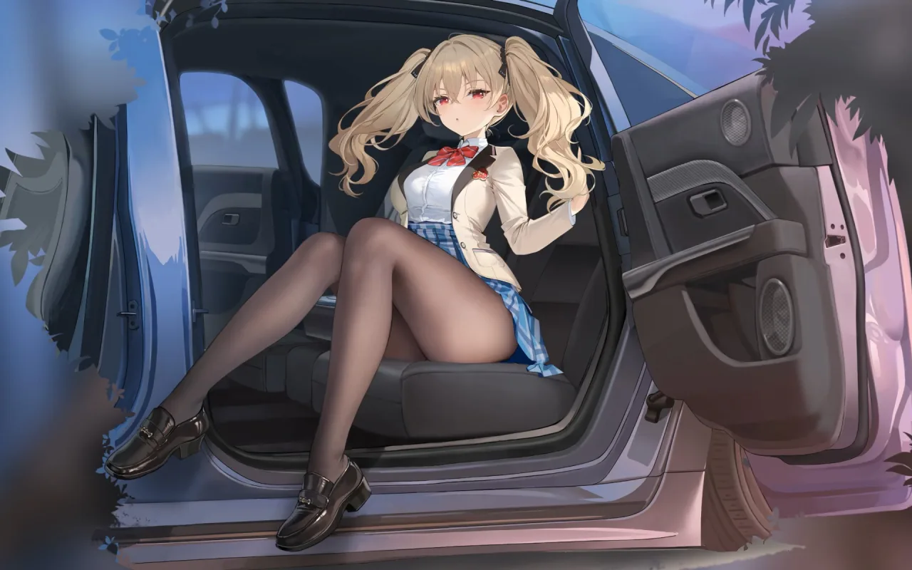 Schoolgirl In Car live wallpaper preview