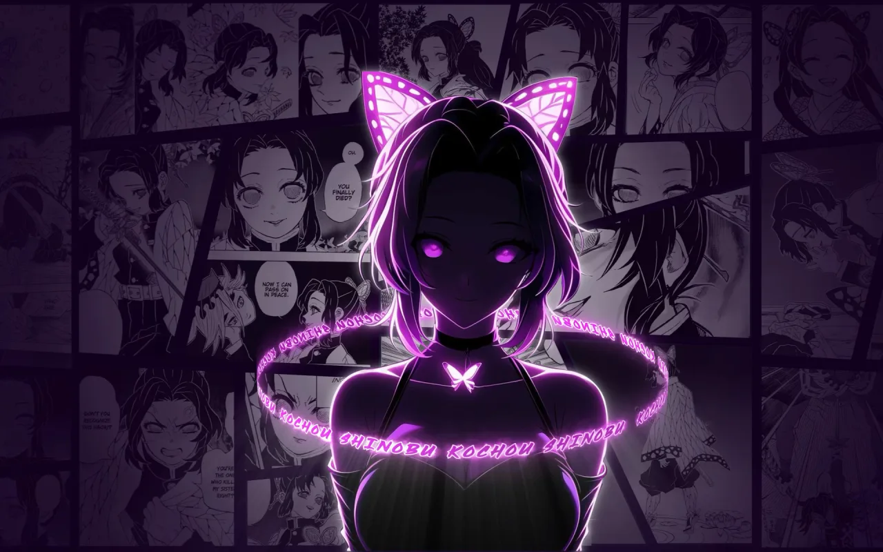 Shinobu Dark Butterfly Kimetsu No Yaiba live wallpaper preview