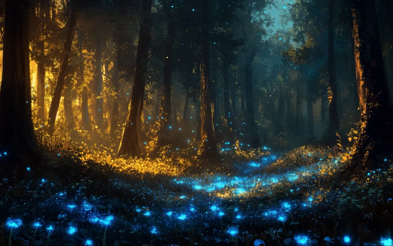 Whispering Lights Forest live wallpaper preview