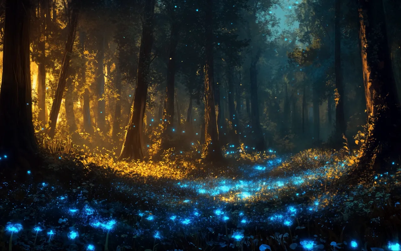 Whispering Lights Forest live wallpaper preview