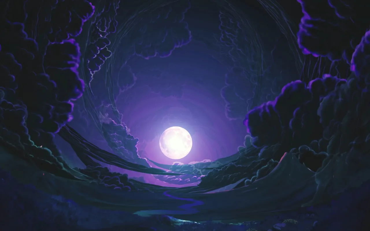 Night Sky Purple Moon live wallpaper preview
