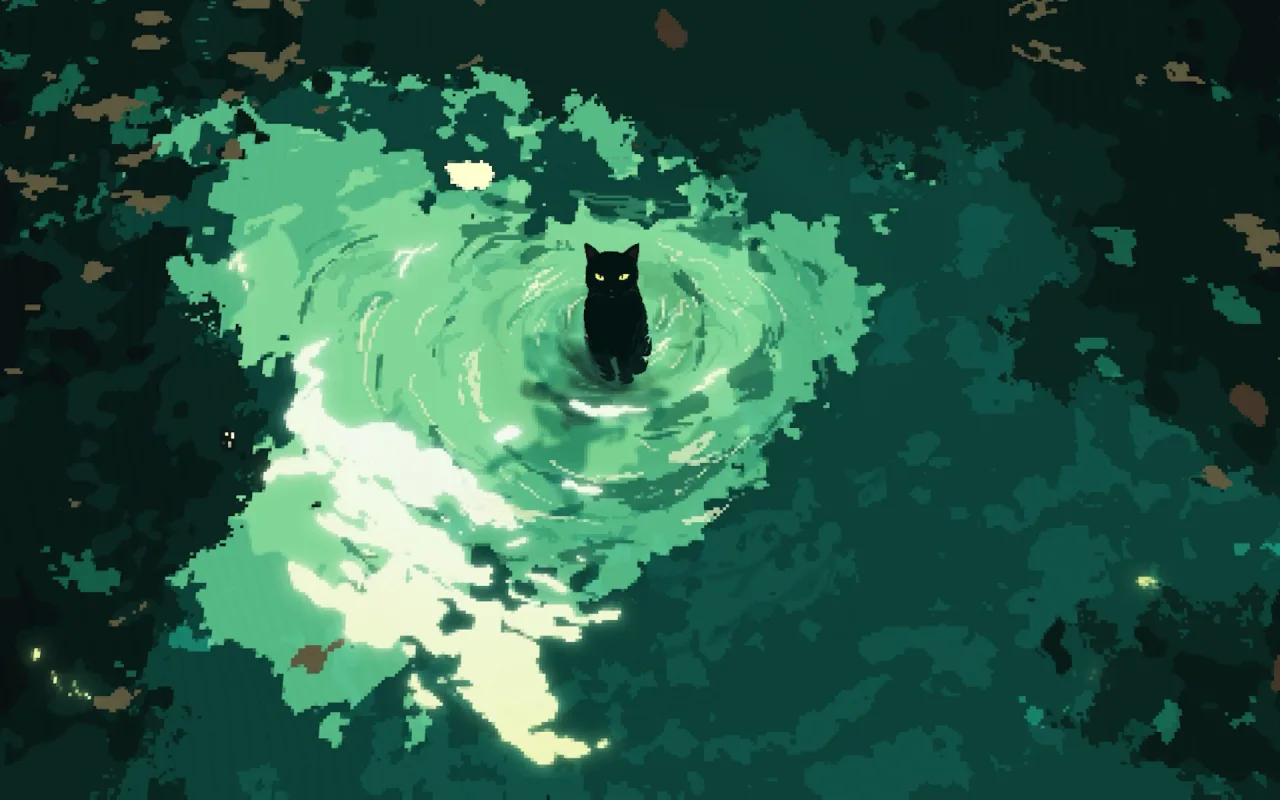 Cat in Pond live wallpaper preview