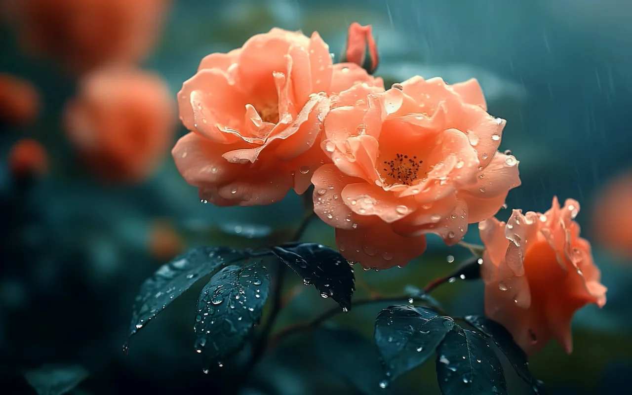 Roses In Rain live wallpaper preview