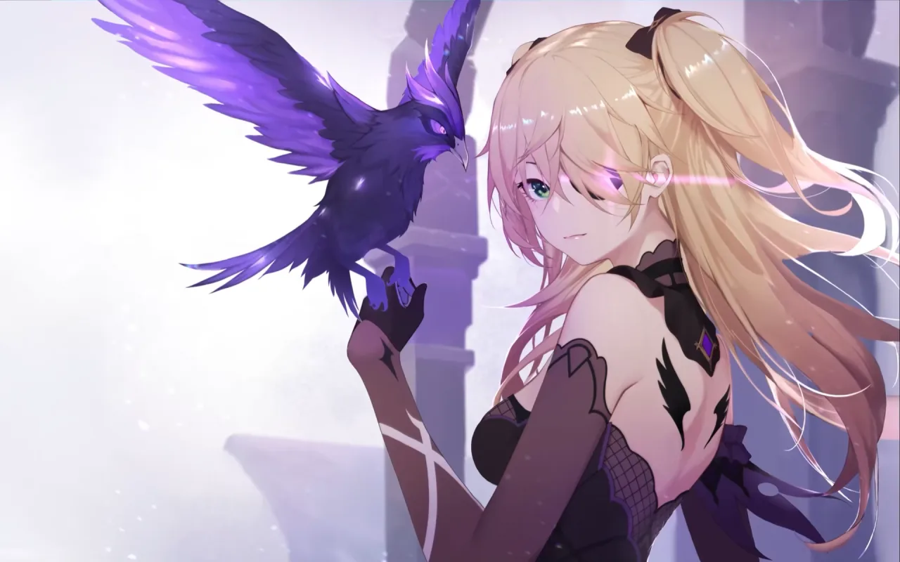 Fischl and Oz live wallpaper preview