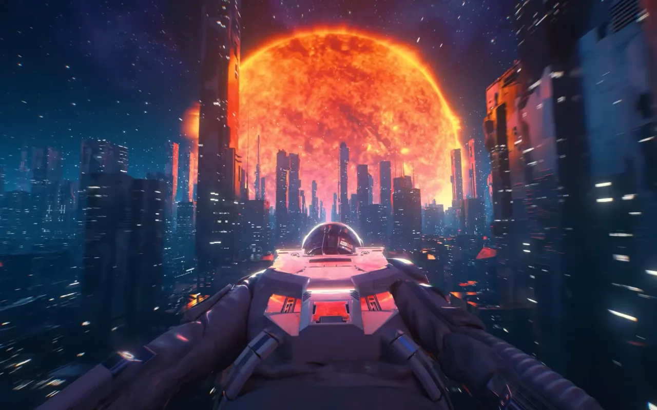 Cyberpunk City Flying live wallpaper preview