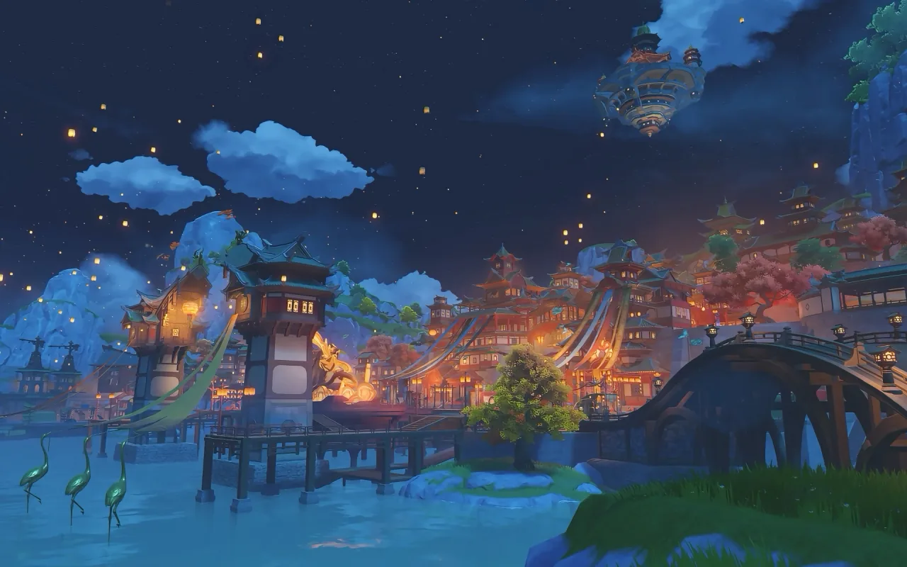 Liyue Lantern Rite Genshin Impact live wallpaper preview