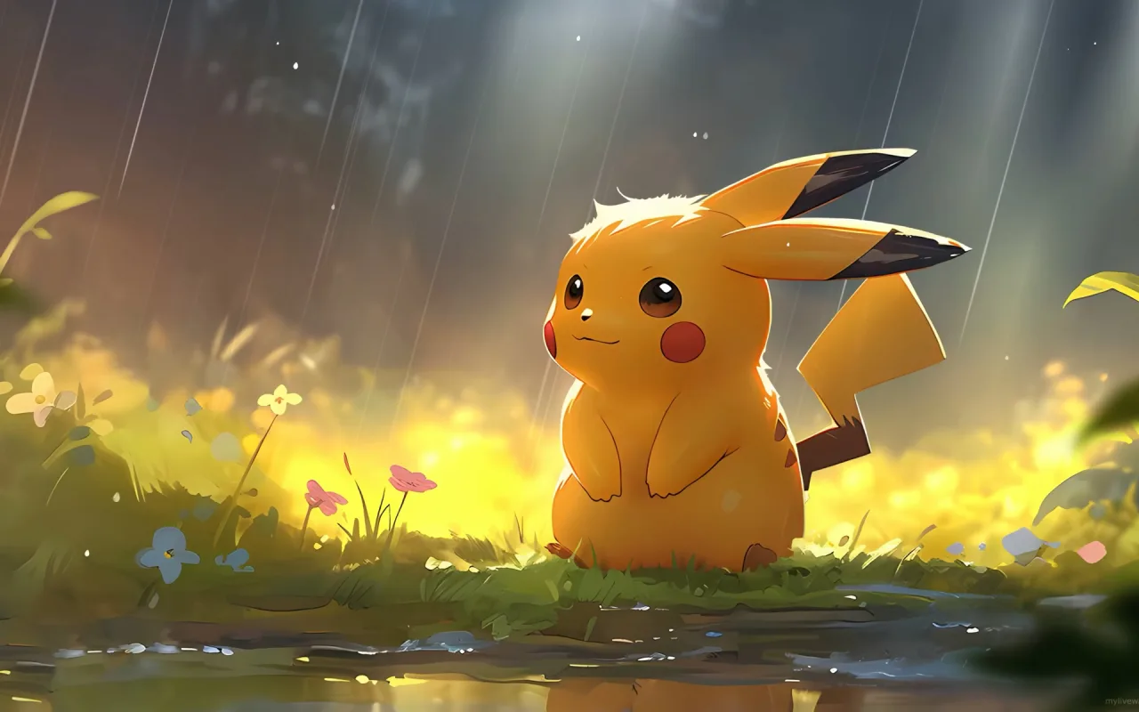 Pikachu In Rain live wallpaper preview