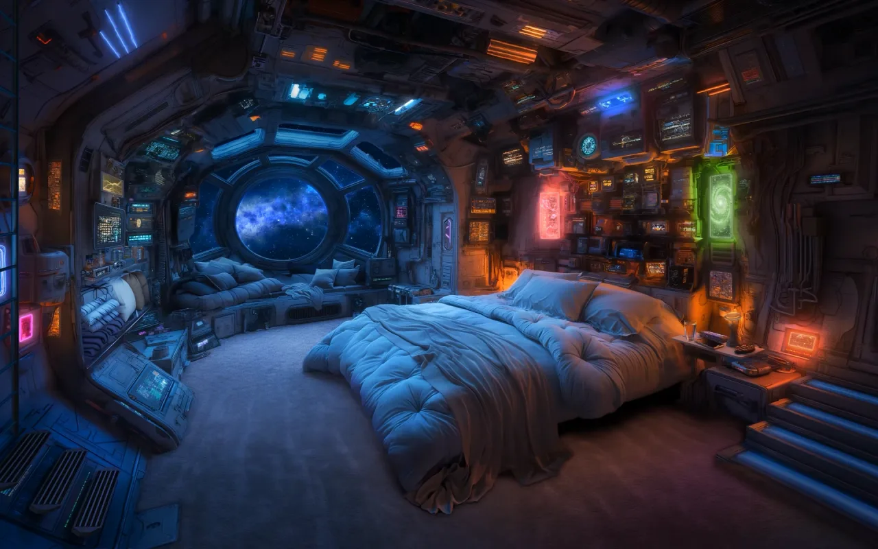 Space Station Bedroom live wallpaper preview