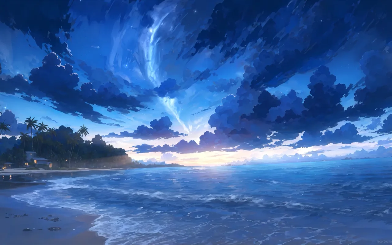 Blue Sea Sunset live wallpaper preview
