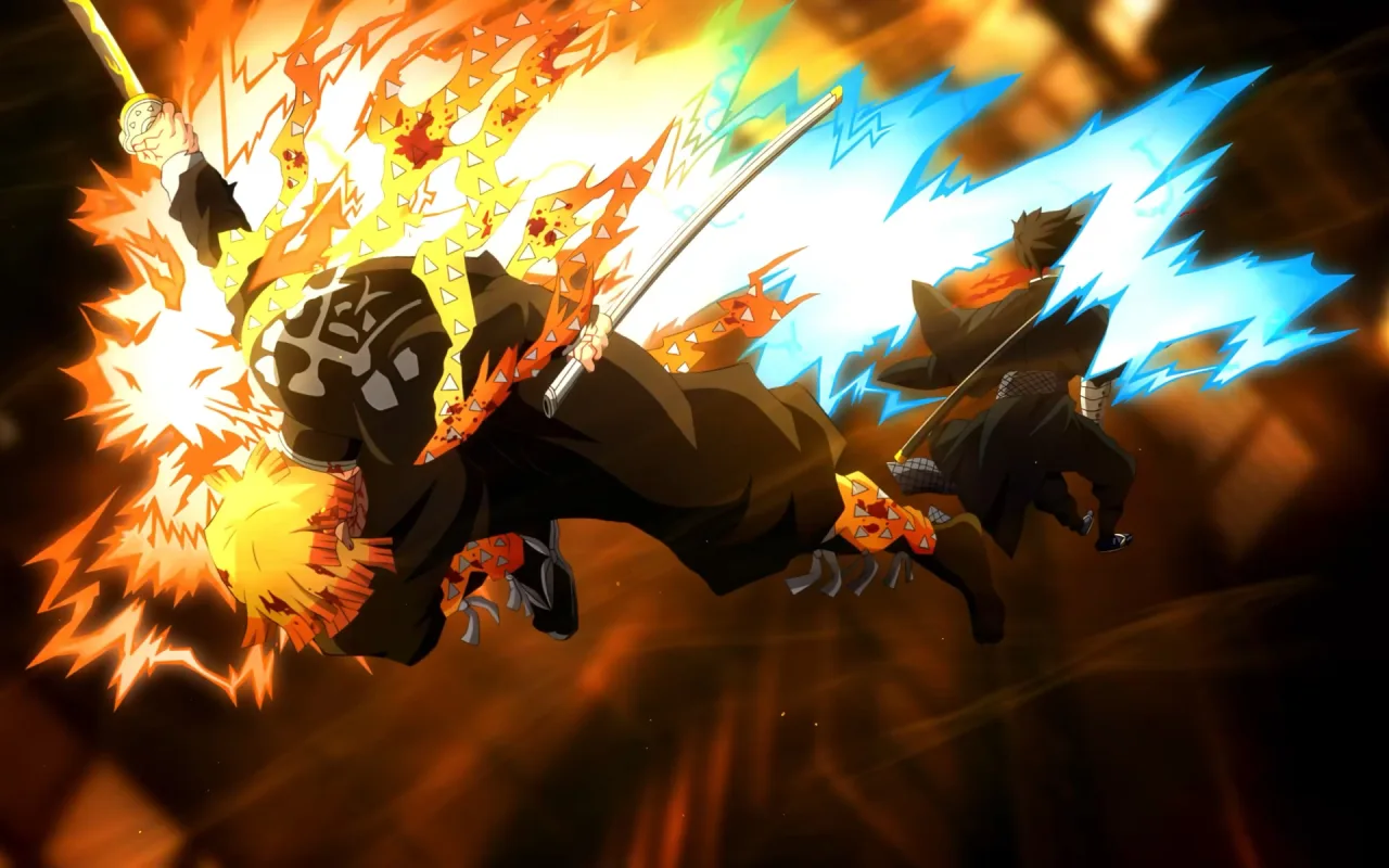 Zenitsu Agatsuma Seventh Form Flaming Thunder God live wallpaper preview