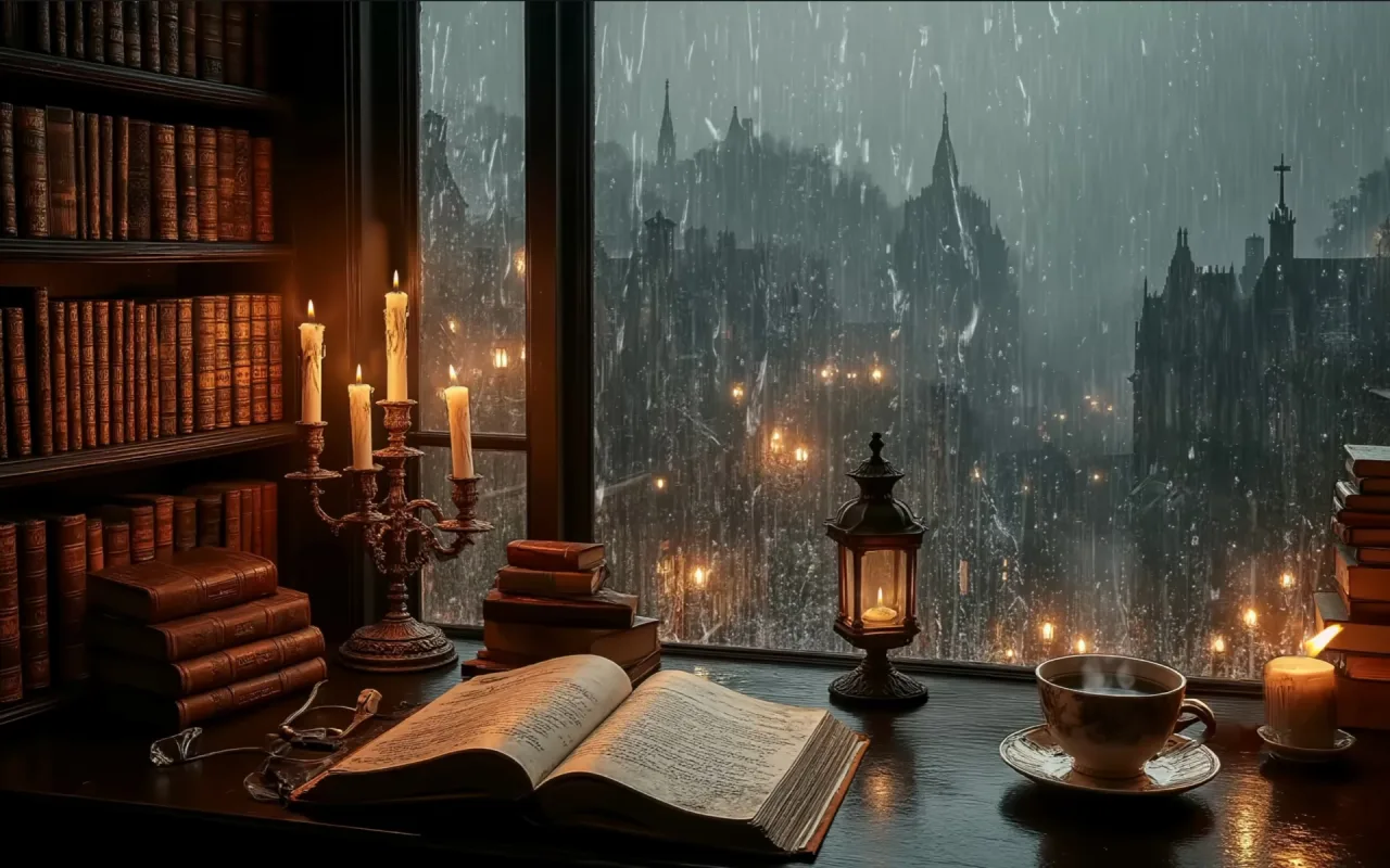 Rainy Victorian London live wallpaper preview