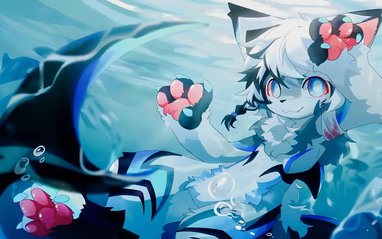 Furry Underwater live wallpaper preview