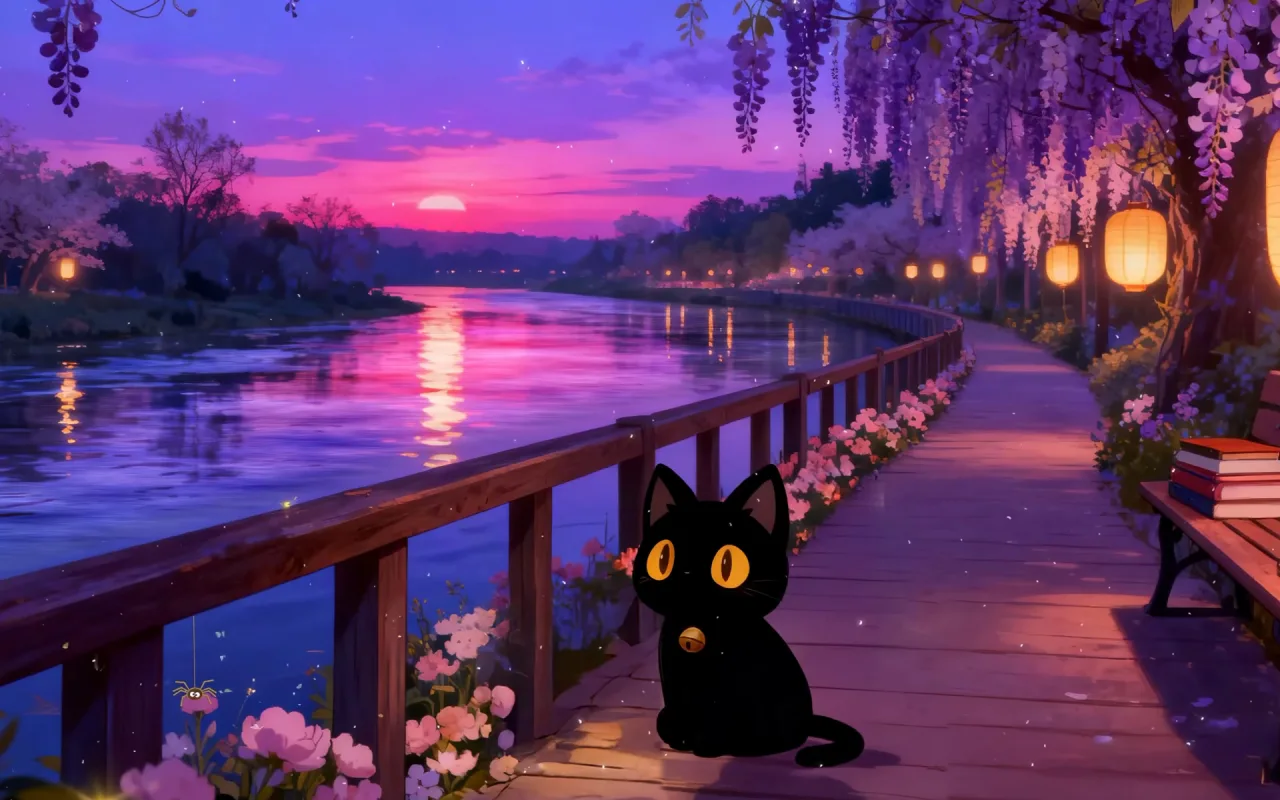 Spring Dusk by the Water live wallpaper preview