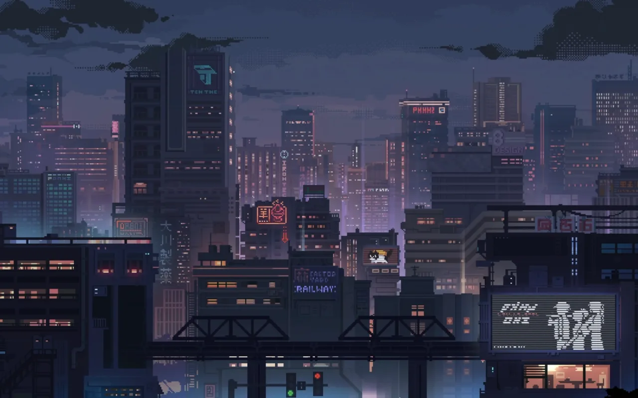 Pixel City live wallpaper preview