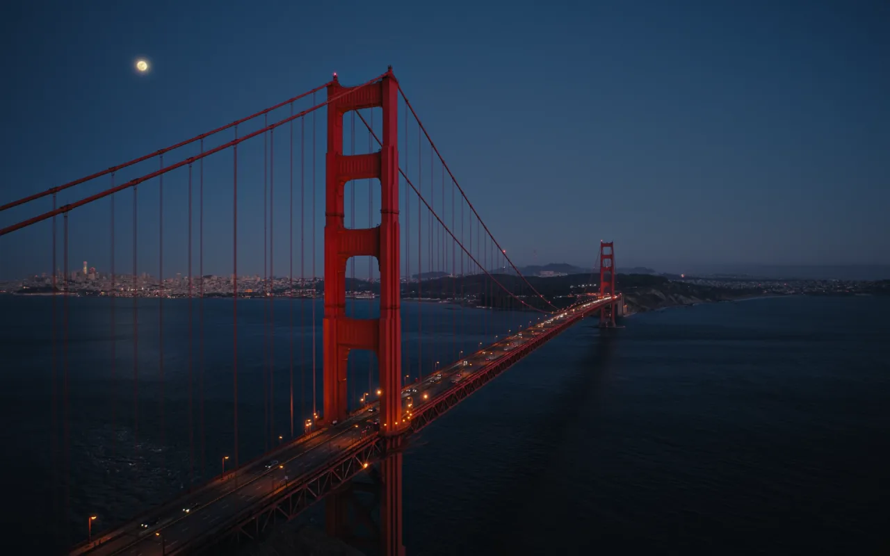 Golden Gate Night live wallpaper preview