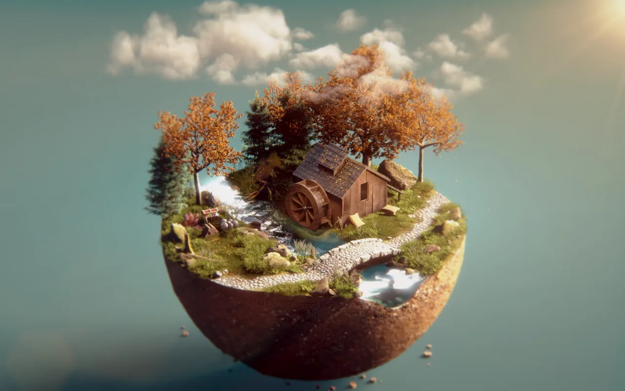 Windmill Glass Ball live wallpaper preview