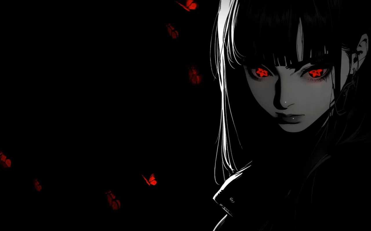 anime black hair girl sharingan eyes live wallpaper preview