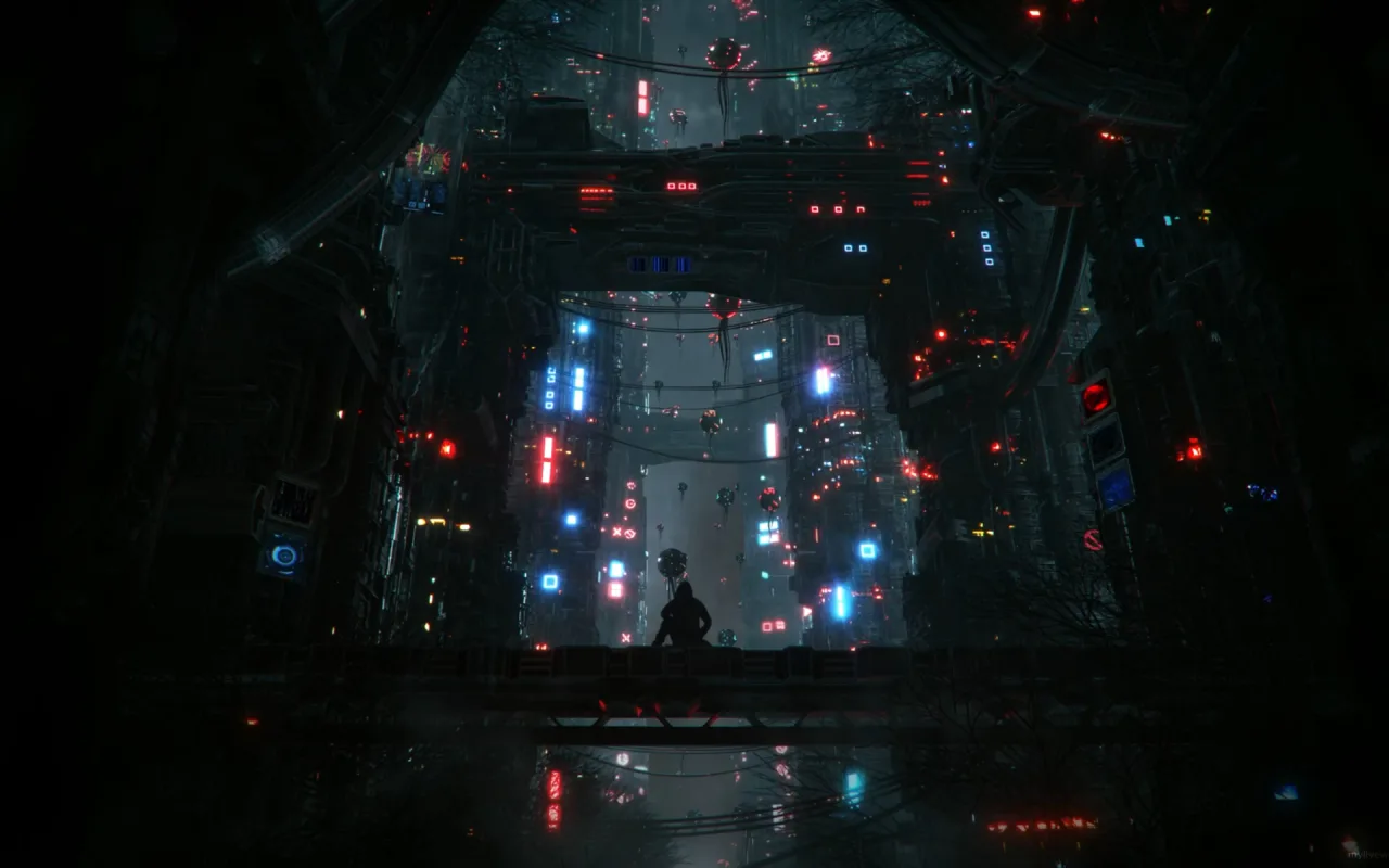 Cyberpunk Floating Machines live wallpaper preview