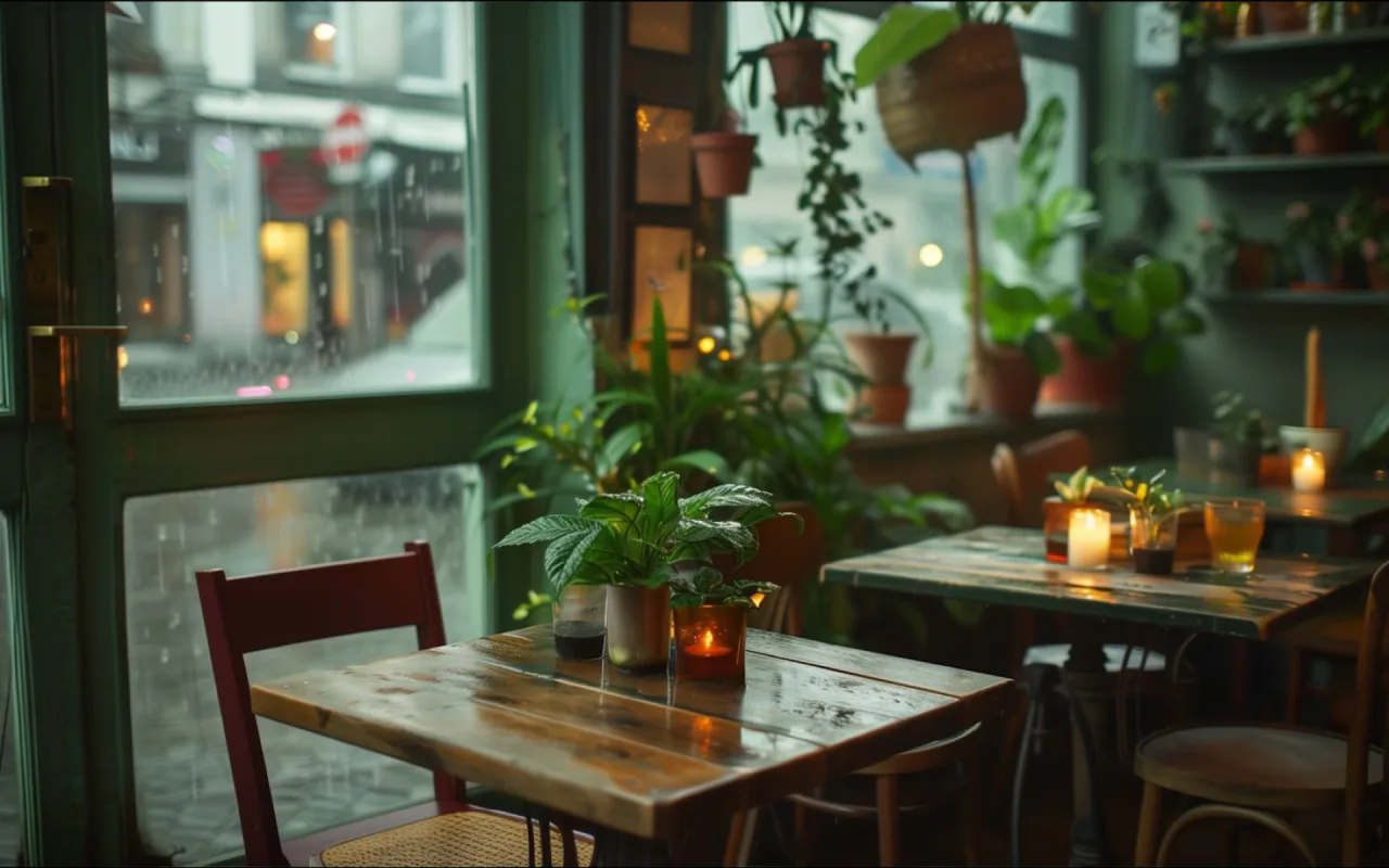 Rainy Cafe live wallpaper preview