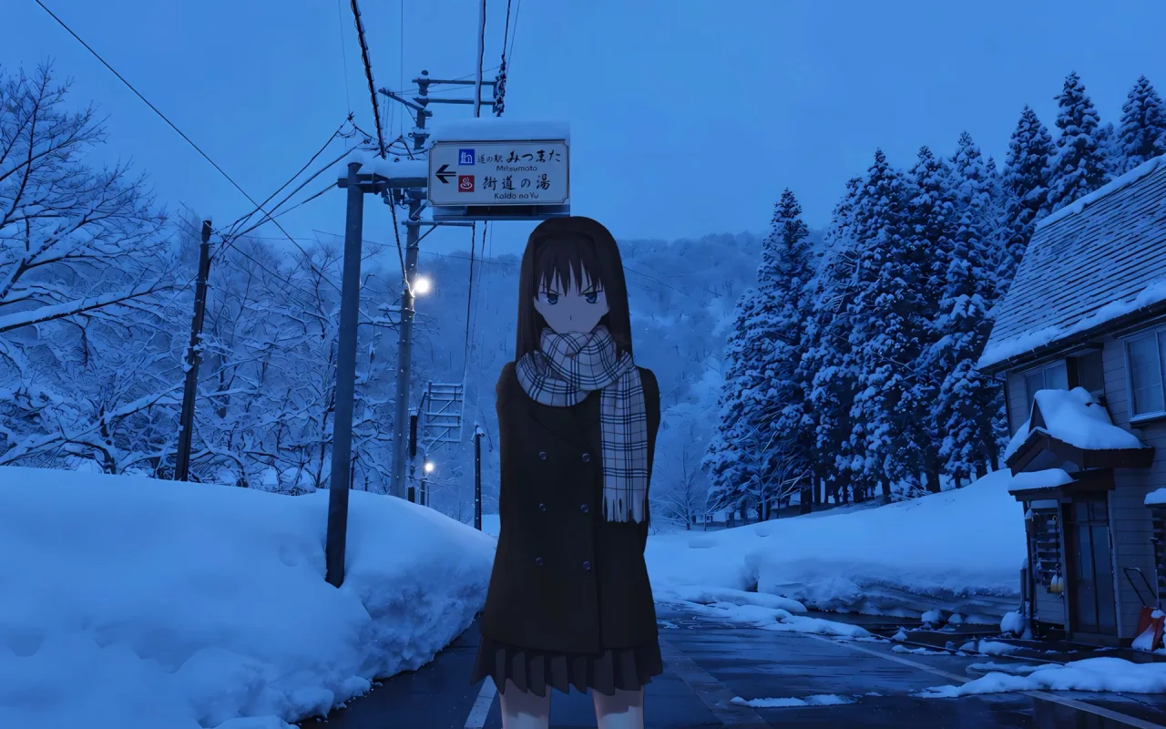 Aozaki Aoko Snowbound Evening live wallpaper preview