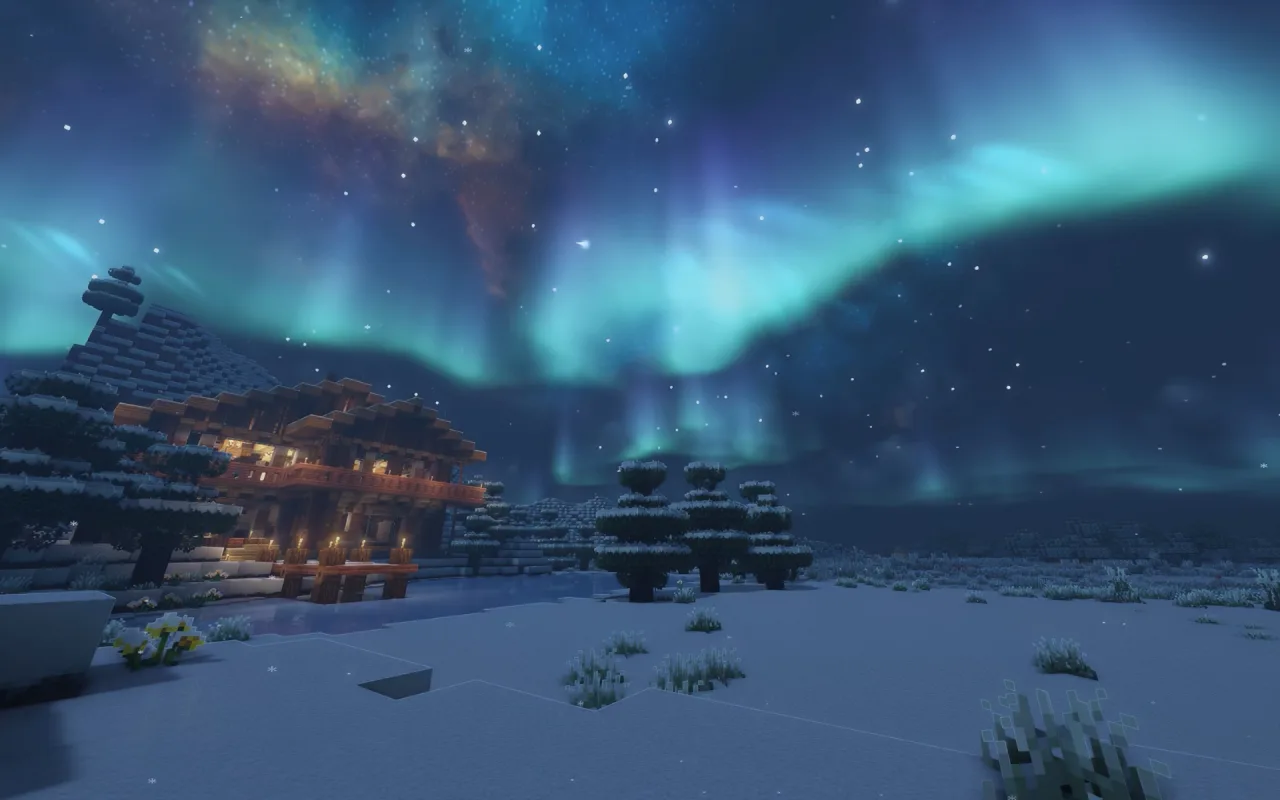 Minecraft Northern Lights live wallpaper preview